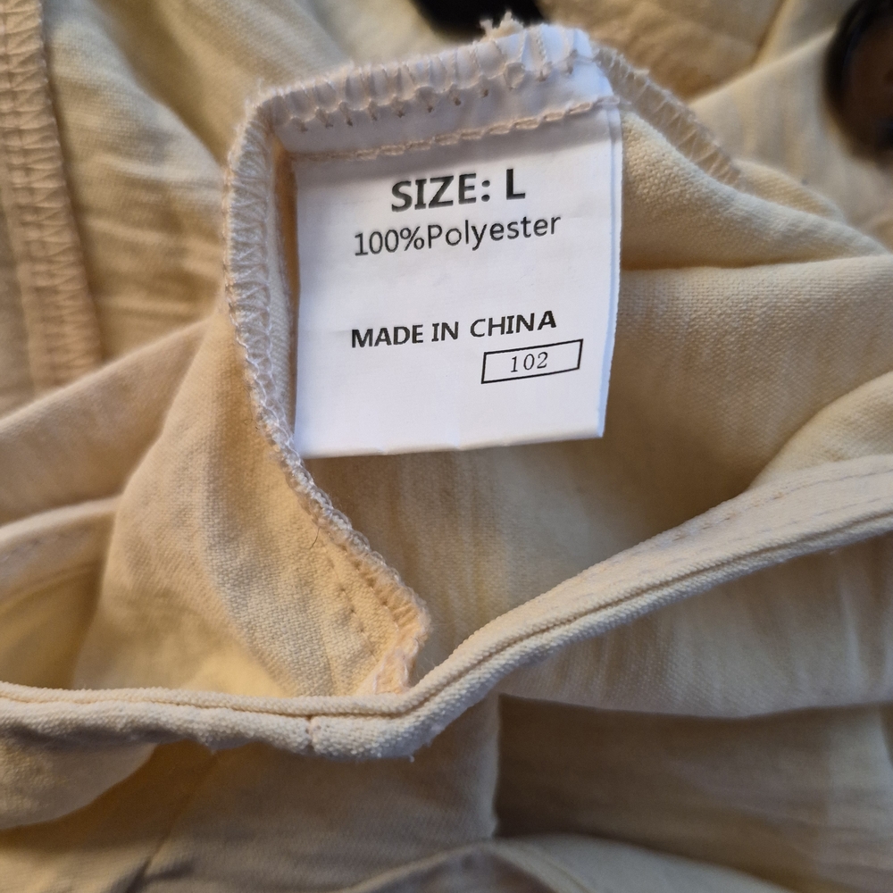 Dokoto Womens Overalls Jumpsuit Light Yellow L Wide Leg Cottagecore Fairycore - Picture 5 of 6